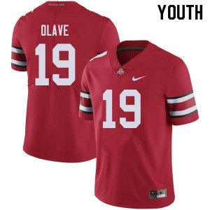 NCAA Ohio State Buckeyes Youth #19 Chris Olave Red Nike Football College Jersey RJD8345IE